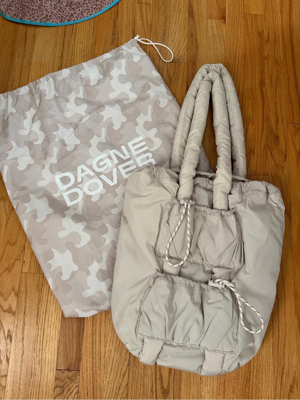 Dagne Dover Light Beige Puffer Tote
